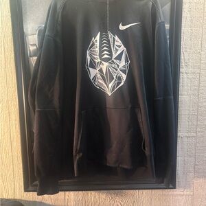 Nike Black Hoodie with White Geometric Football Pattern